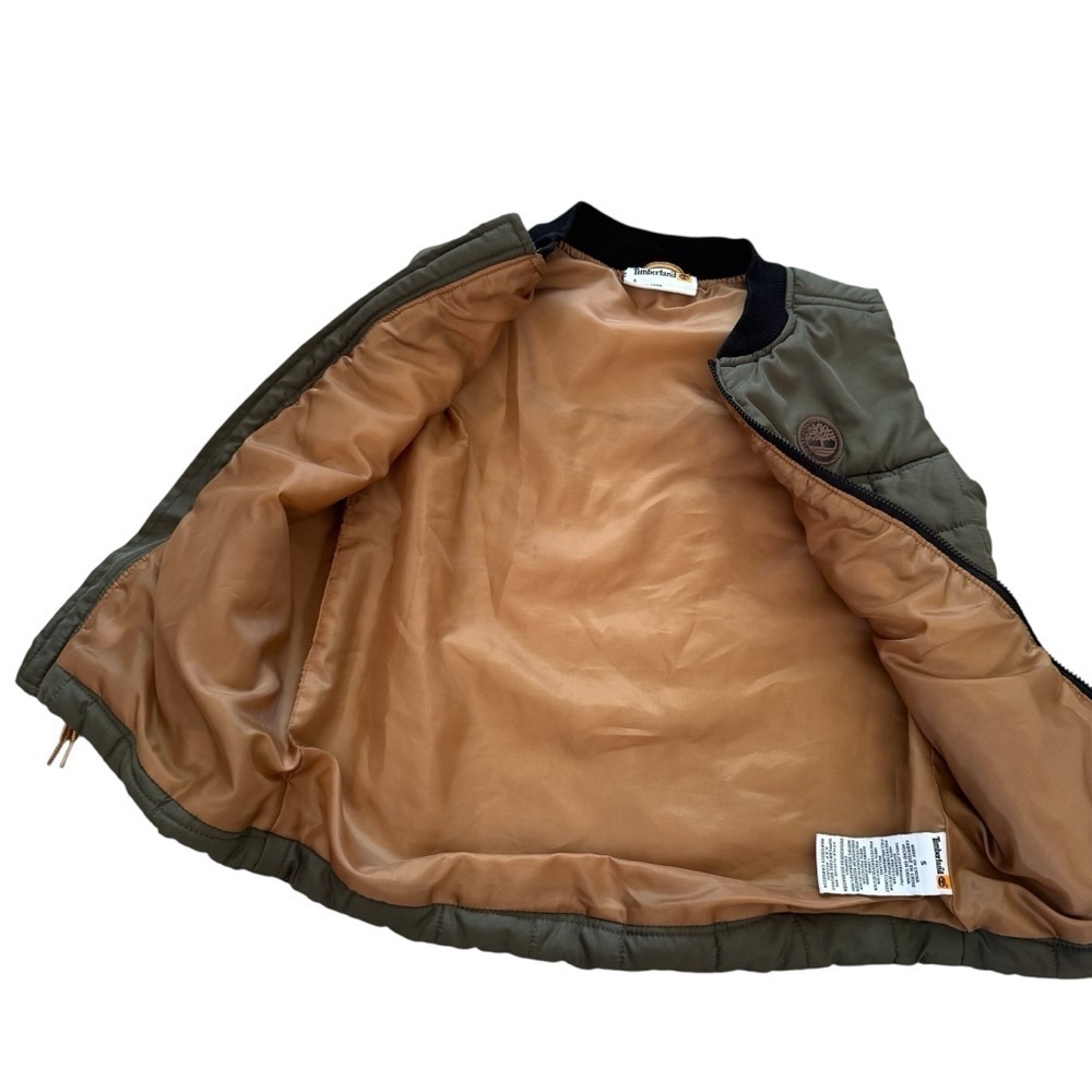 Timberland Olive Green Quilted Vest Boys Size 5 Outdoor Travel - Picture 3 of 6